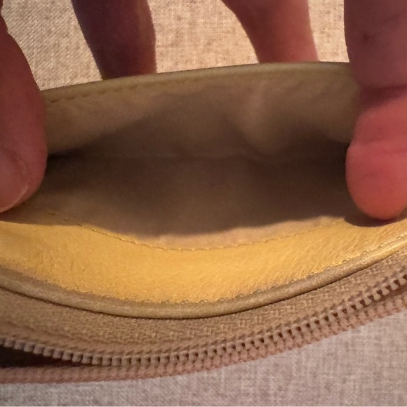 Coach Leather Small Wristlet Coin Purse/Keychain Tan - Picture 4 of 8